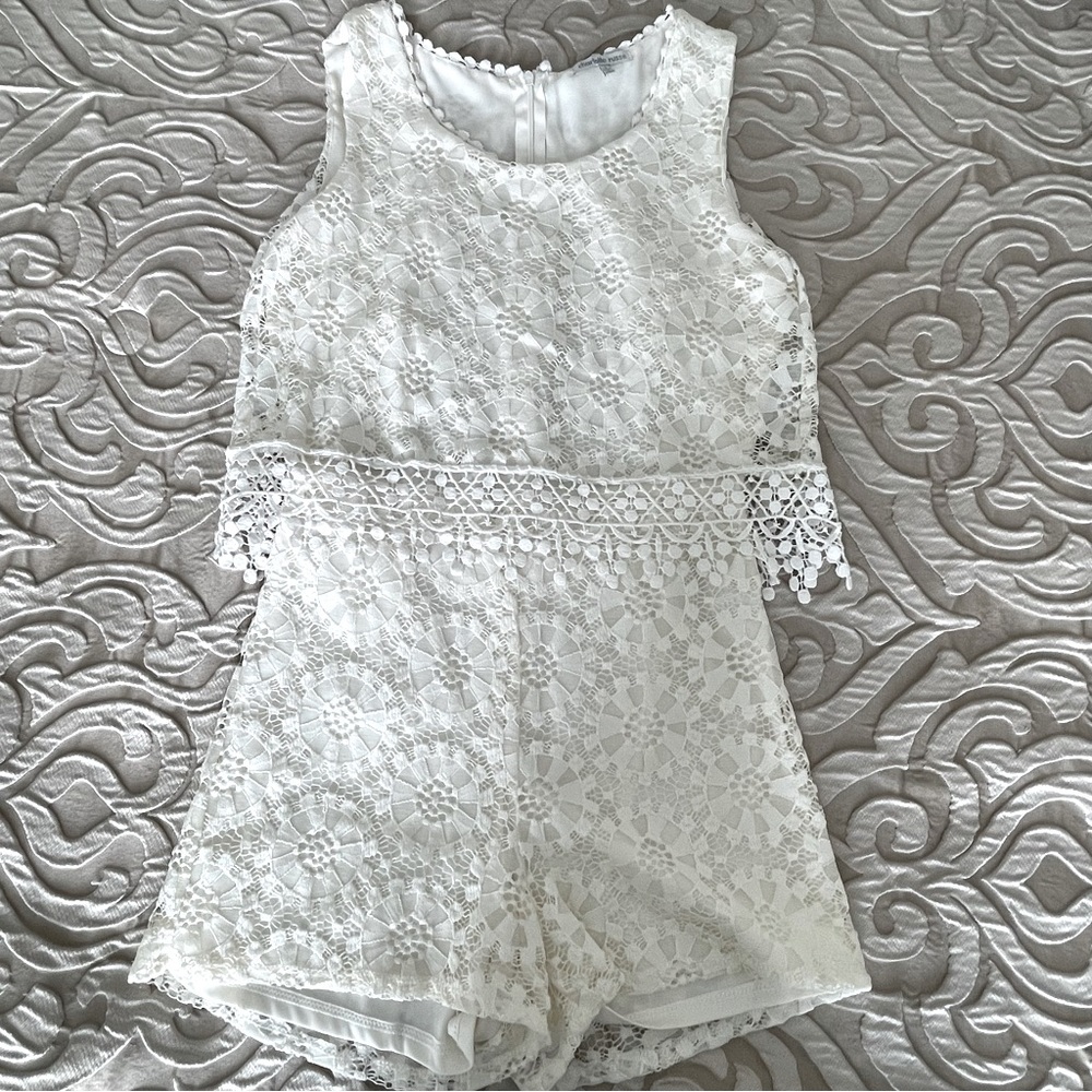 Ivory Lace Overlay Romper